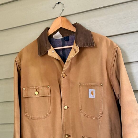 CARHARTT 90s vintage chore coat duck canvas blanket lined Detroit jacket work - Picture 2 of 16